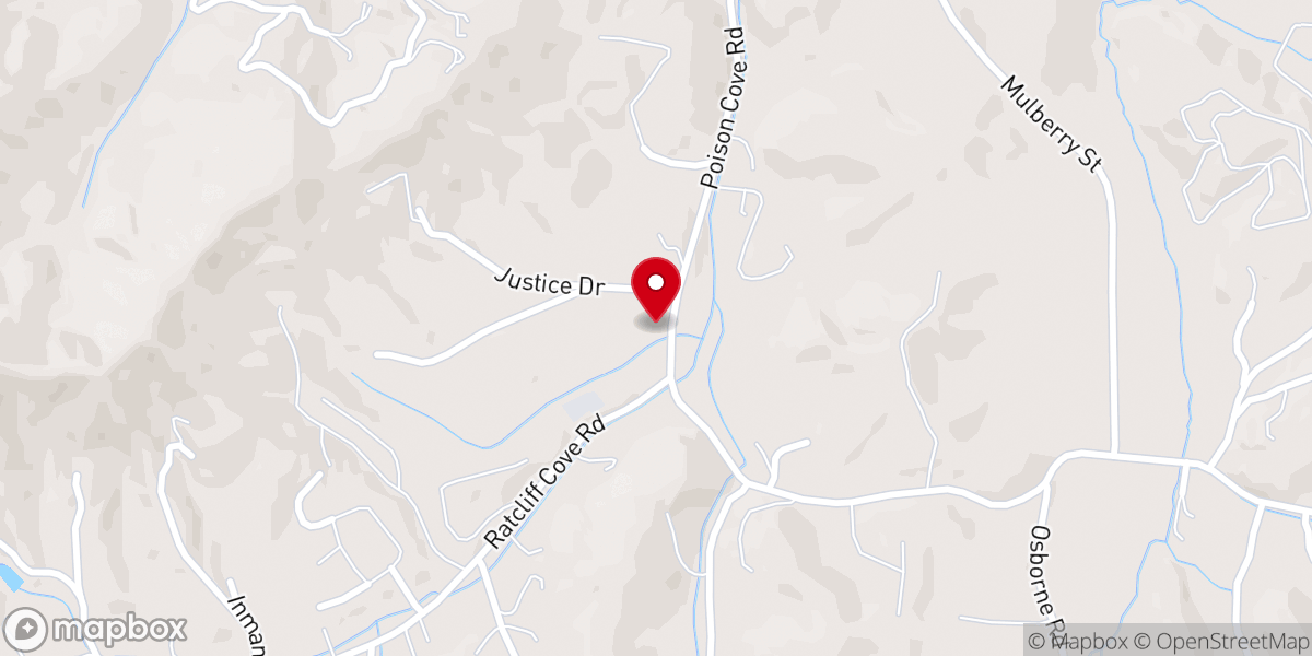 Map showing location of Crossroads Baptist Church