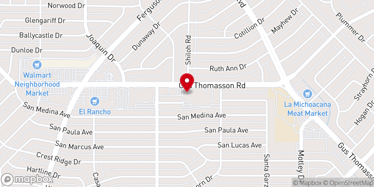 Map showing location of St. Pius X Catholic Parish