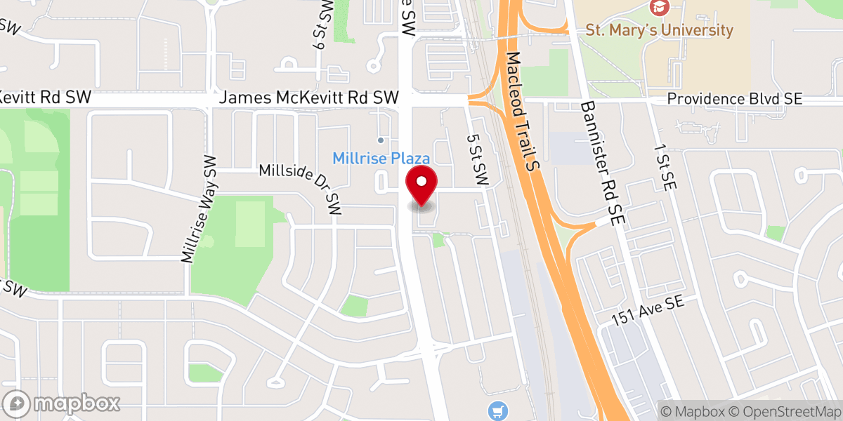 Map showing location of 캘거리사랑의교회(Calgary Sarang Presbyterian Church)