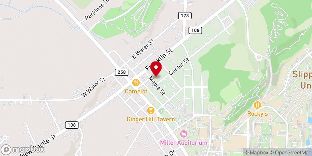 Map showing location of Center Presbyterian Church PCUSA