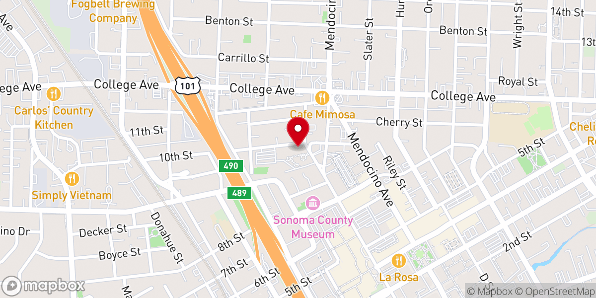 Map showing location of Saint Rose Catholic Church