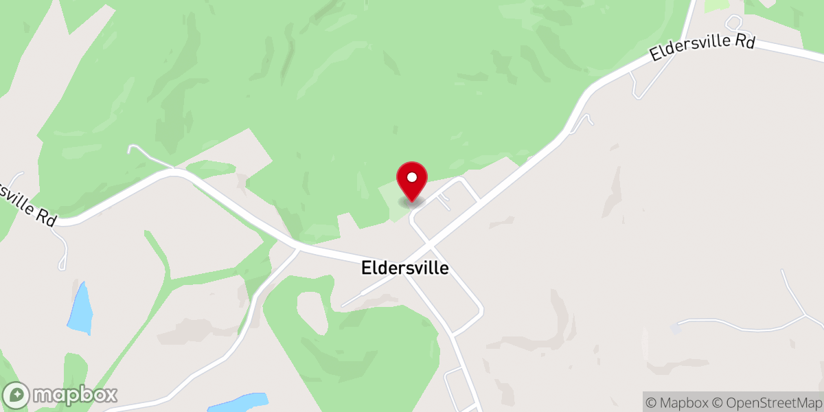 Map showing location of Eldersville United Methodist Church