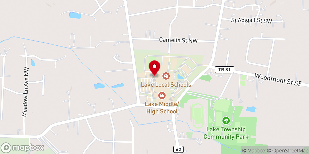 Map showing location of Lake Community YMCA