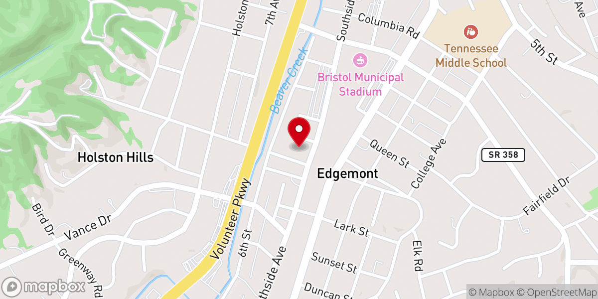 Map showing location of Woodlawn Baptist Church