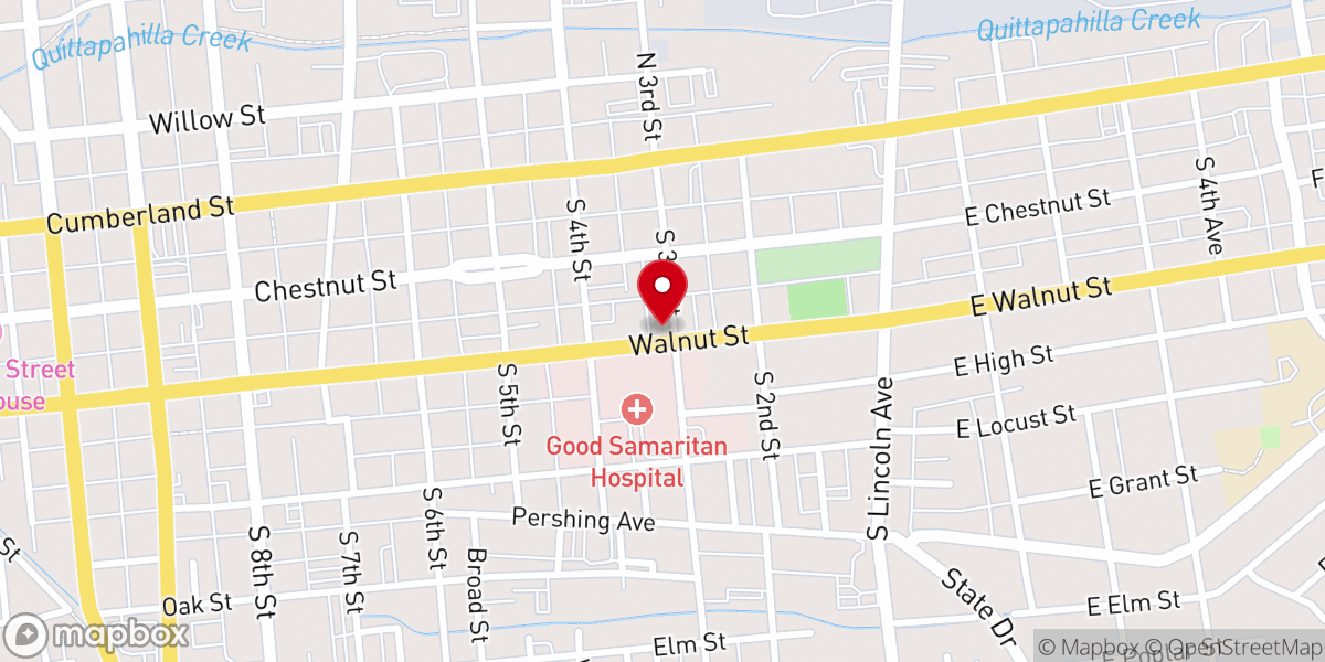 Map showing location of Lebanon Wesleyan Church