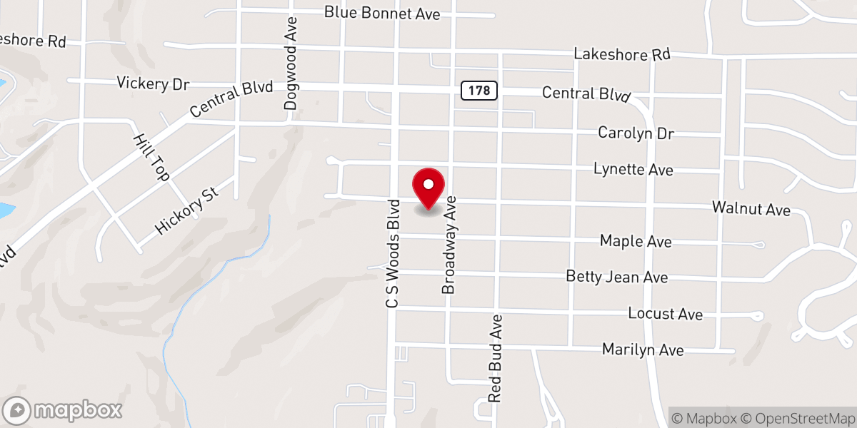 Map showing location of Presbyterian Church
