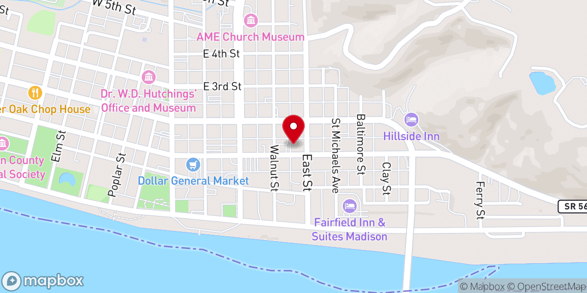Map showing location of Prince of Peace Catholic Church