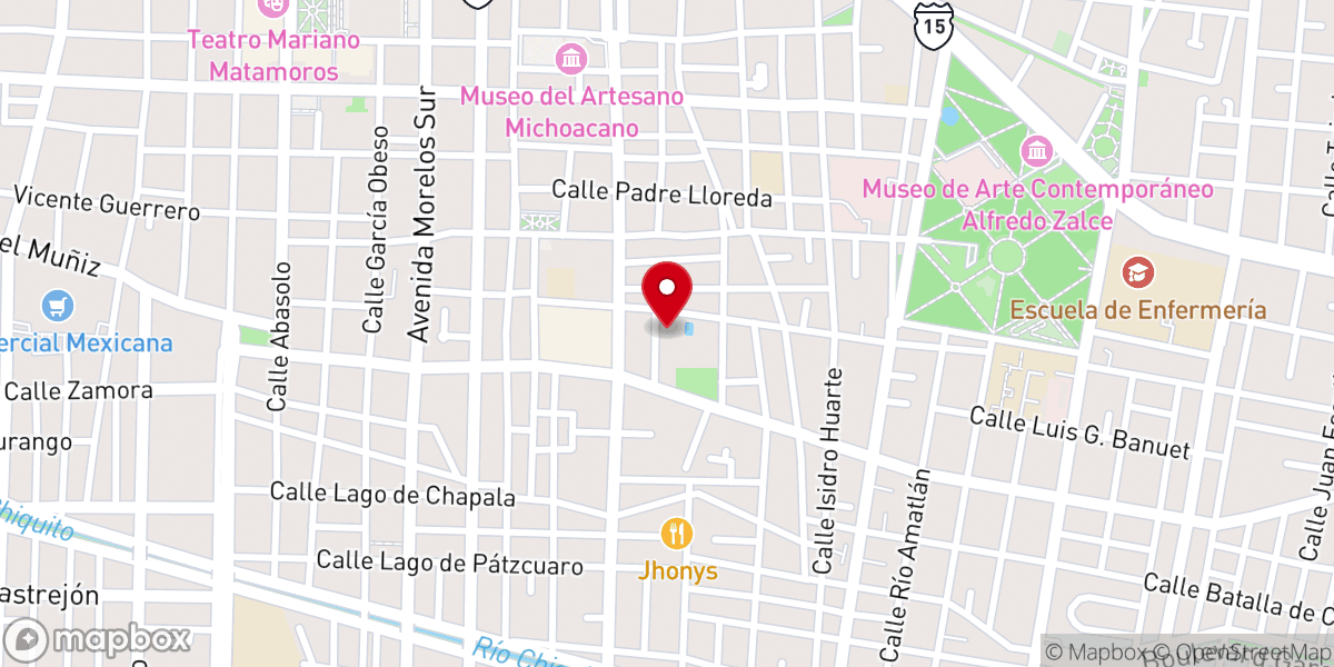 Map showing location of Iglesia Universal