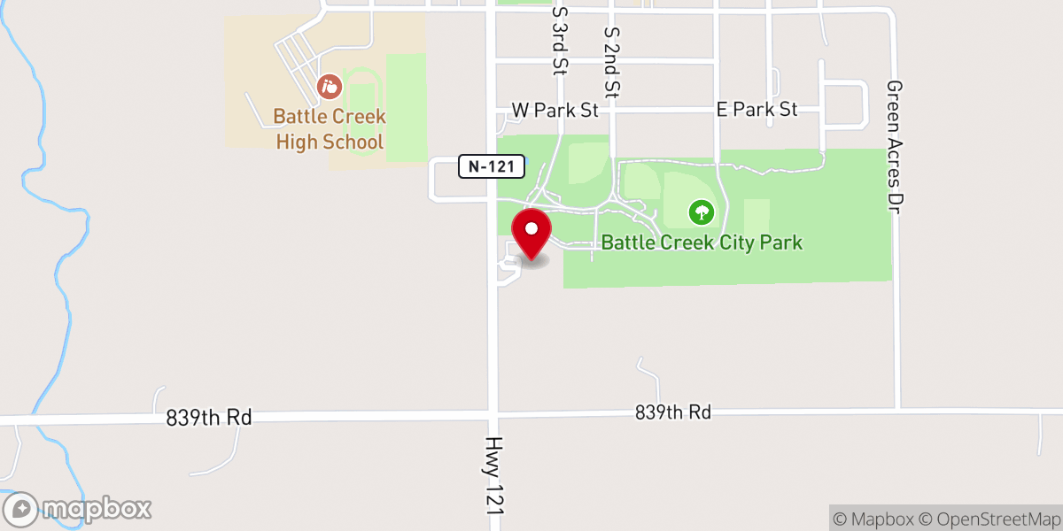 Map showing location of Battle Creek Community Pride