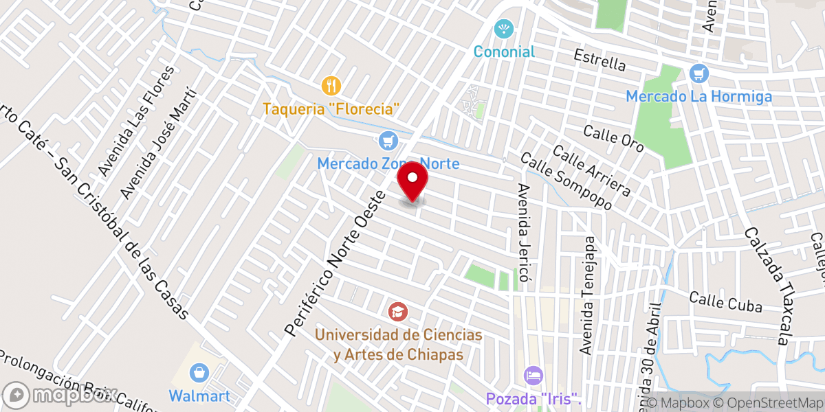 Map showing location of Comunidad San Cristóbal