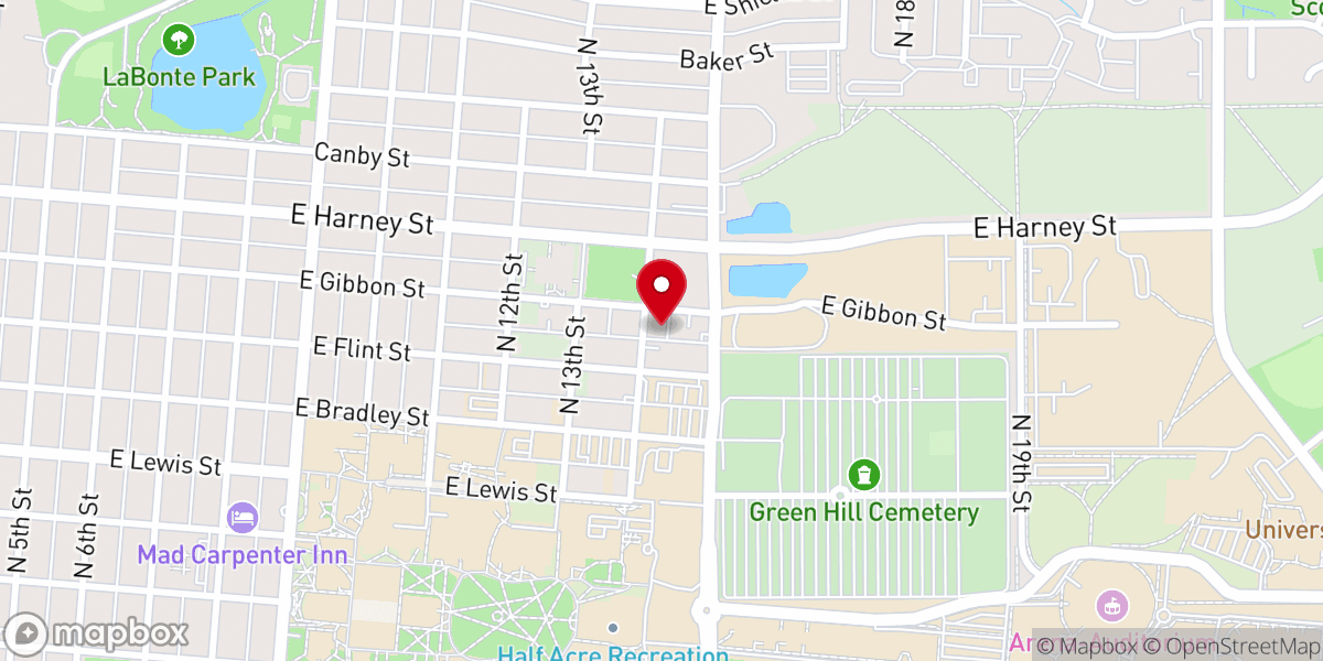 Map showing location of Unitarian Universalist Fellowship