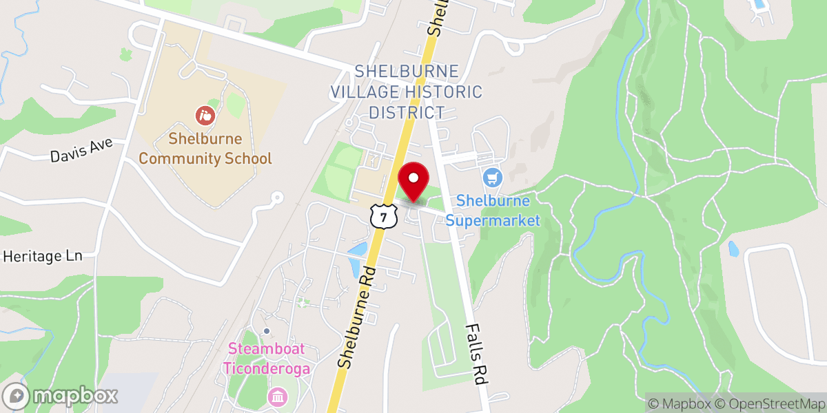 Map showing location of Shelburne Farmers Market