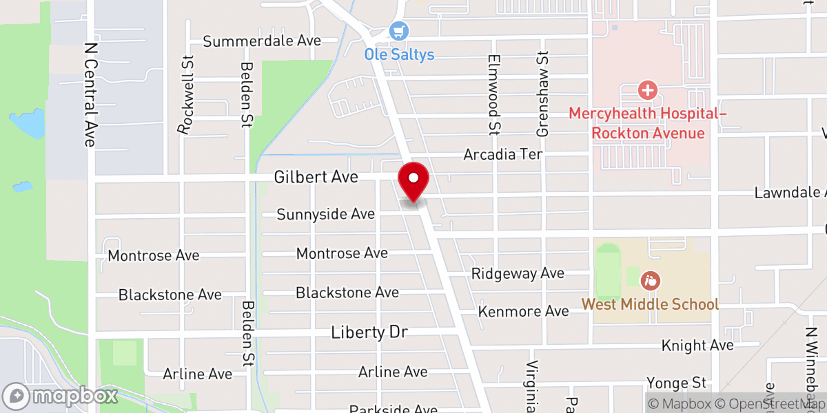 Map showing location of New Life Worship Center