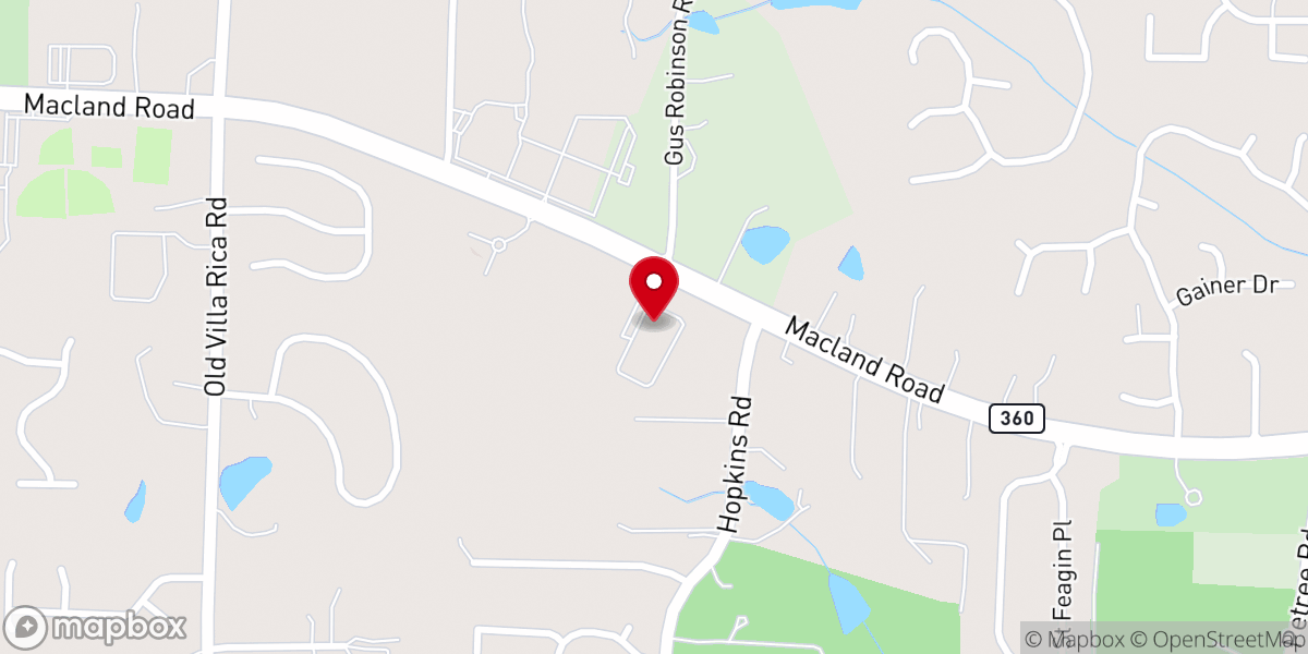 Map showing location of Macland Community Church