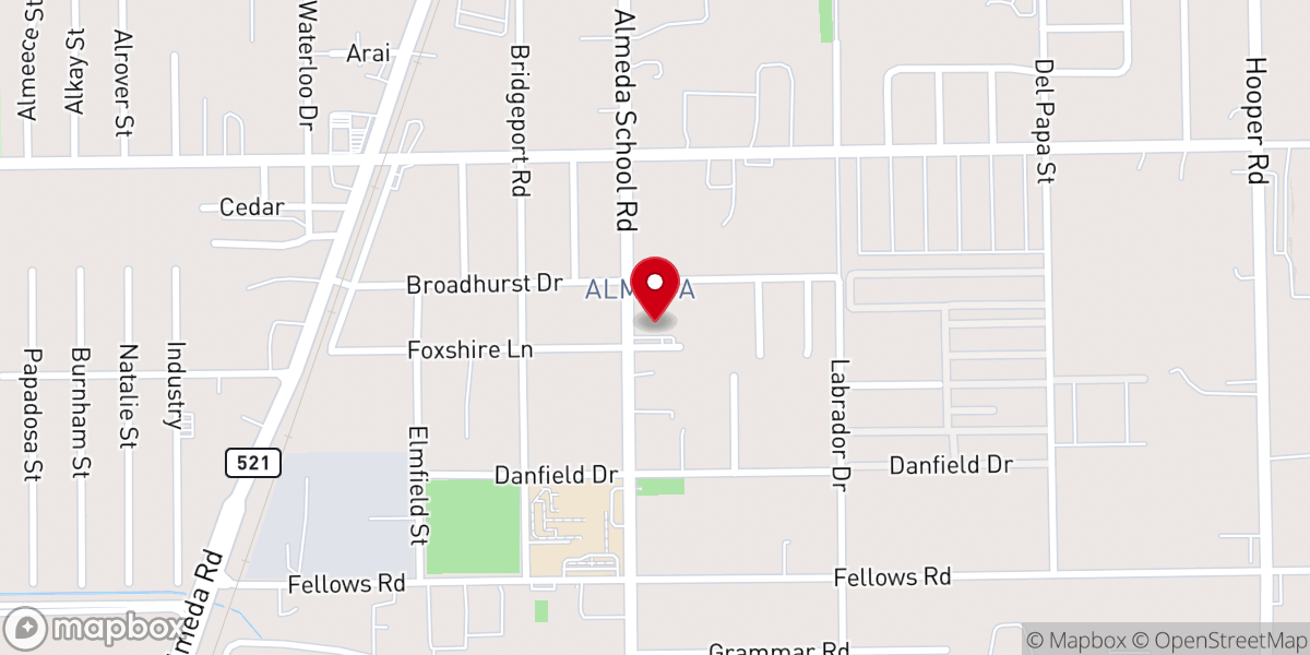 Map showing location of Church of Pentecost Houston Central Assembly