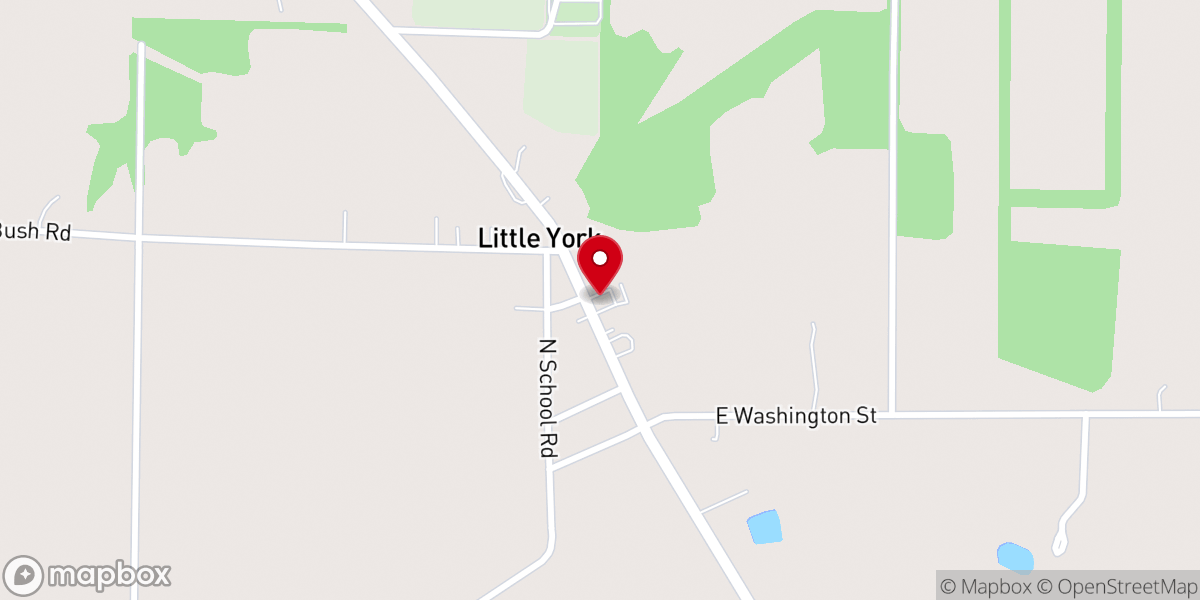Map showing location of Little York Christian Church