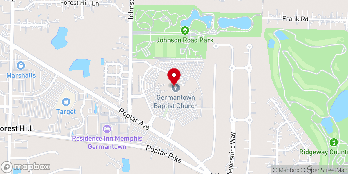 Map showing location of Germantown Baptist Church Learning Center