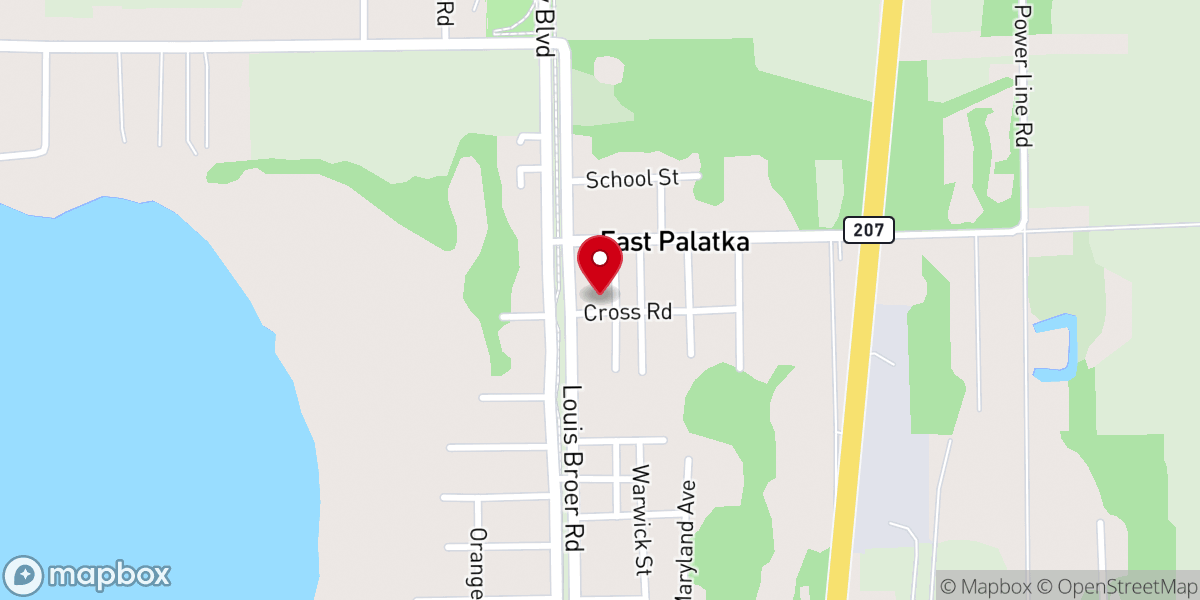 Map showing location of Mt Olive African Methodist Episcopal Church
