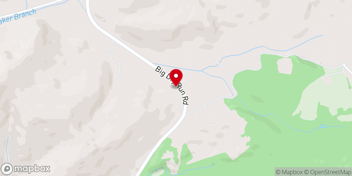 Map showing location of Baker Gap Church