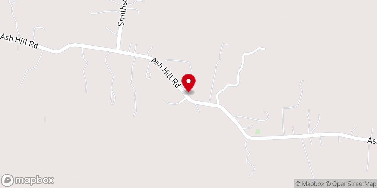 Map showing location of Ash Hill Cumberland Presbyterian Church