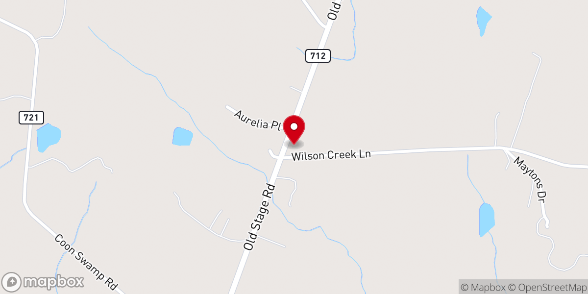 Map showing location of Wilson Chapel Baptist Church