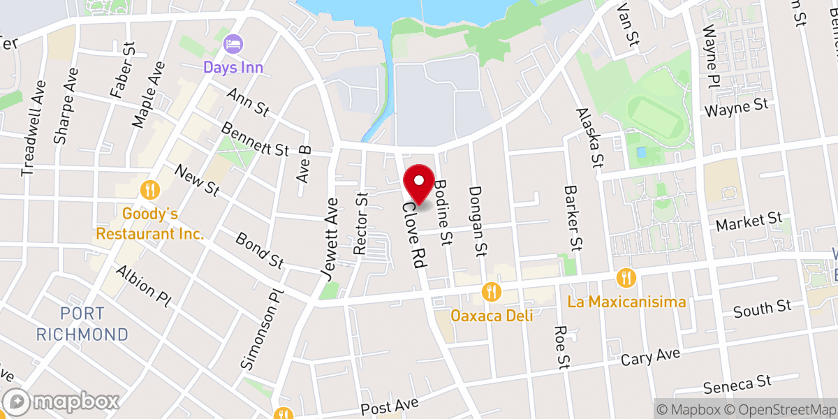 Map showing location of First Church of God & Christ