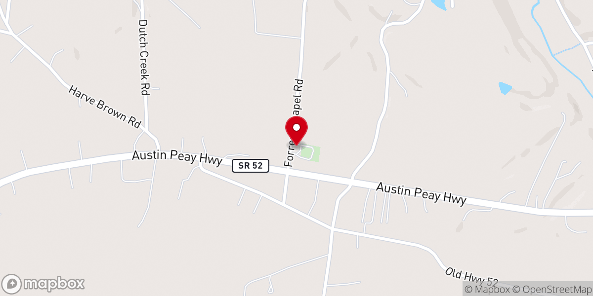 Map showing location of Forest Chapel Free Methodist