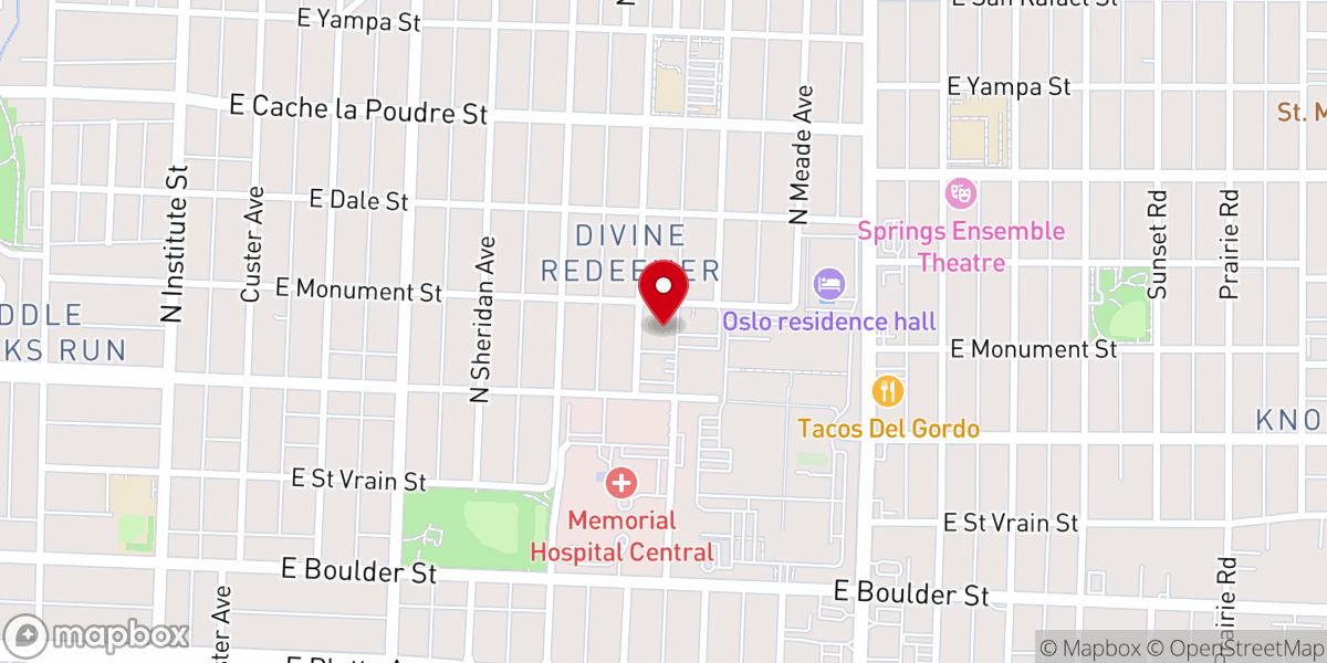 Map showing location of Pikes Peak Biker Church