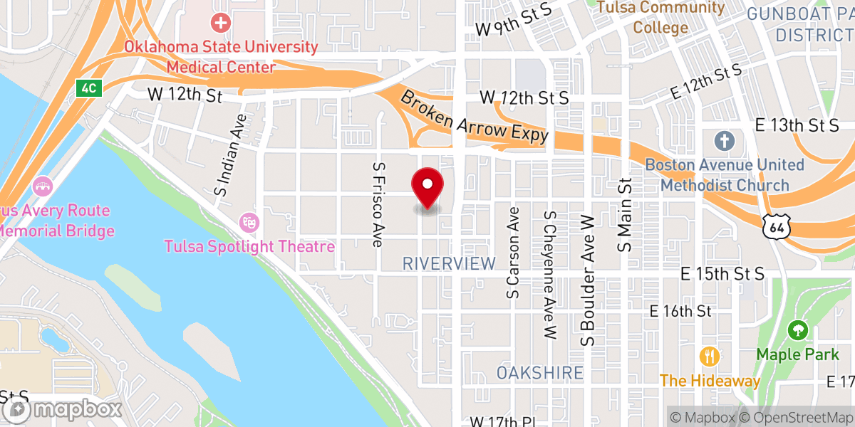 Map showing location of First Church Christ Scientist