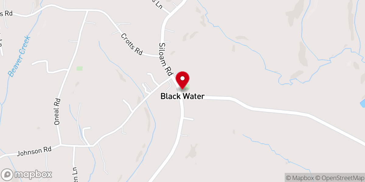 Map showing location of Blackwater United Methodist Church