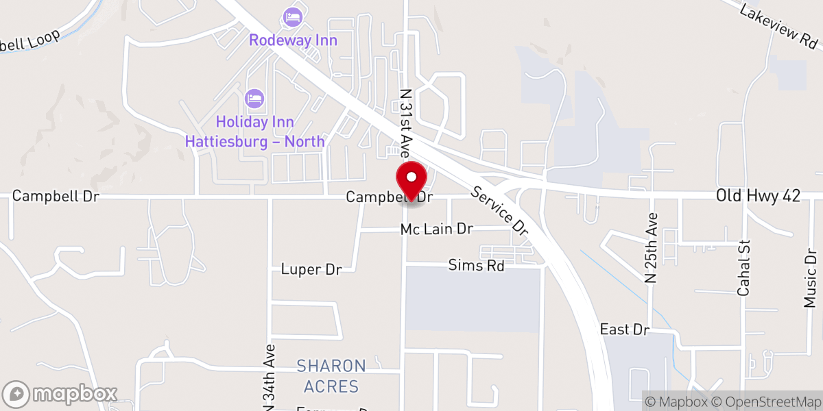 Map showing location of New Fellowship North 31st Avenue Baptist Church