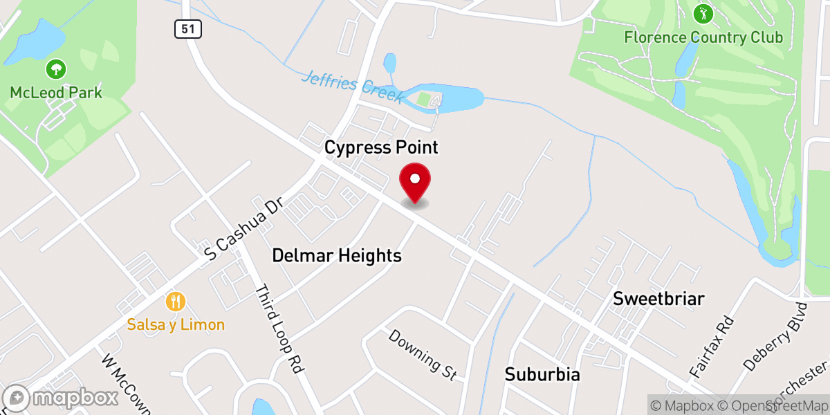 Map showing location of Good Shepherd Presbyterian Church (PCA)