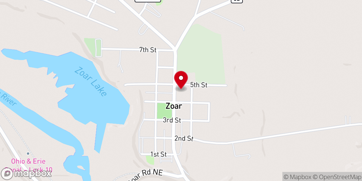 Map showing location of The Meeting House Zoar UCC