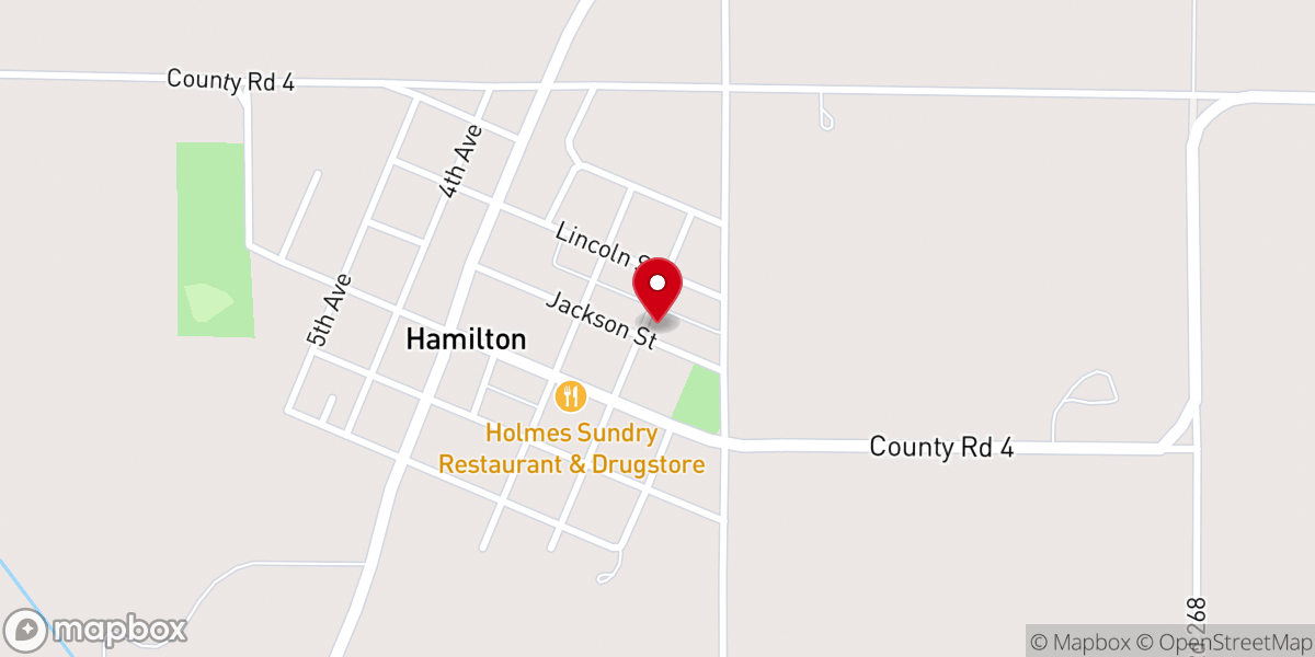 Map showing location of Methodist Parsonage