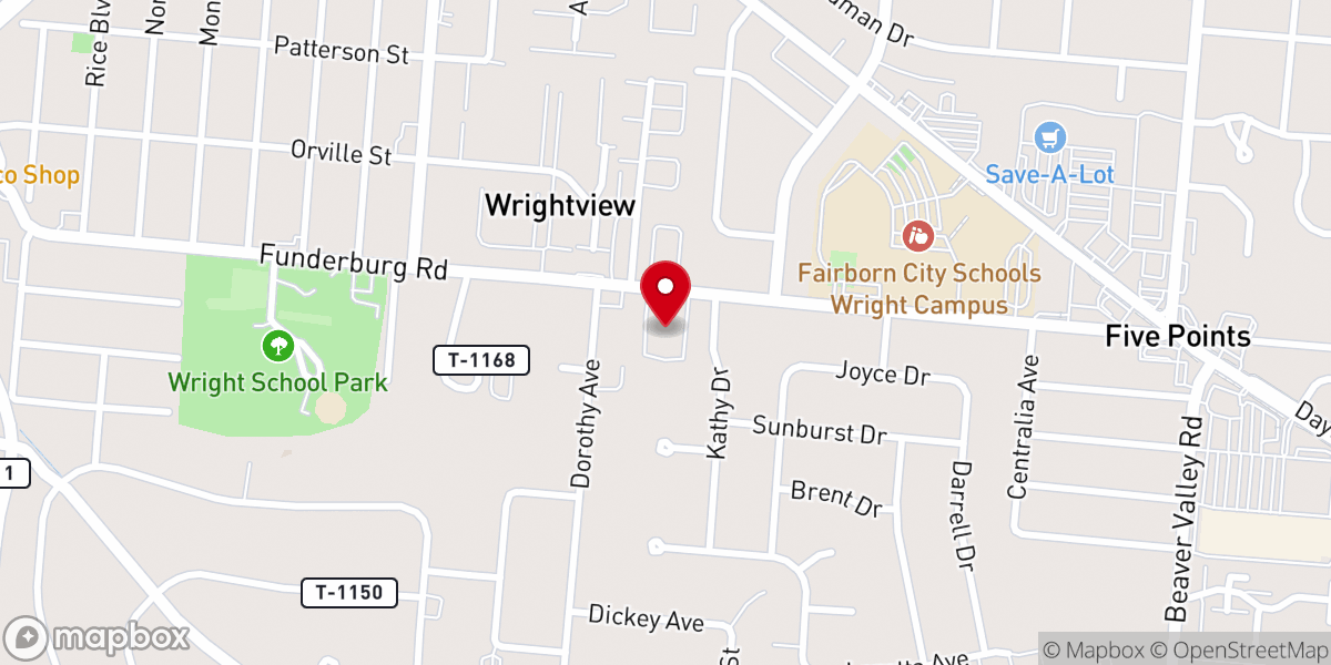 Map showing location of Maple Heights Baptist Church