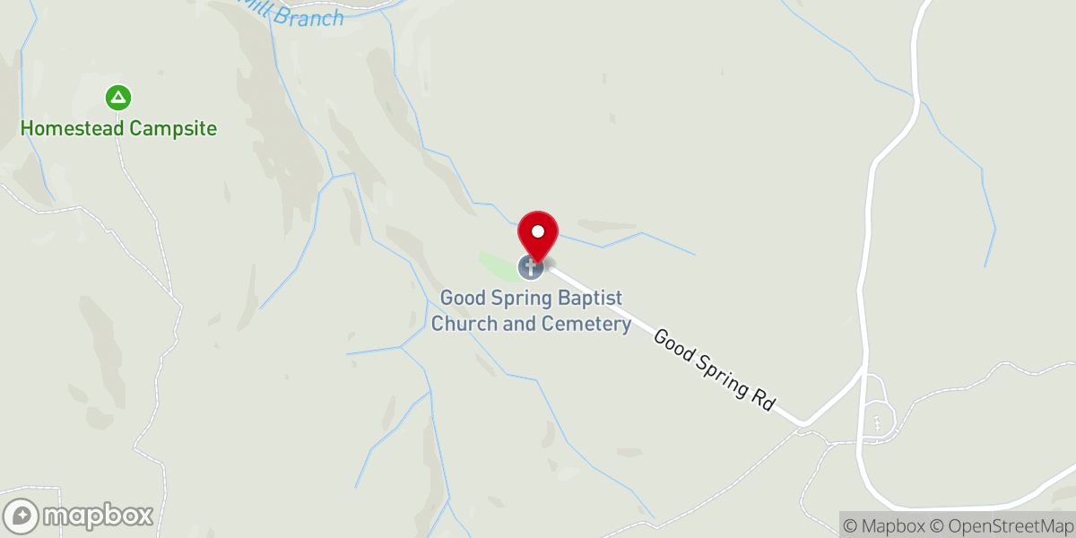 Map showing location of Good Spring Church