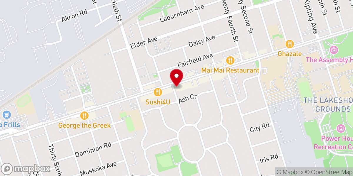 Map showing location of Long Branch Baptist Church