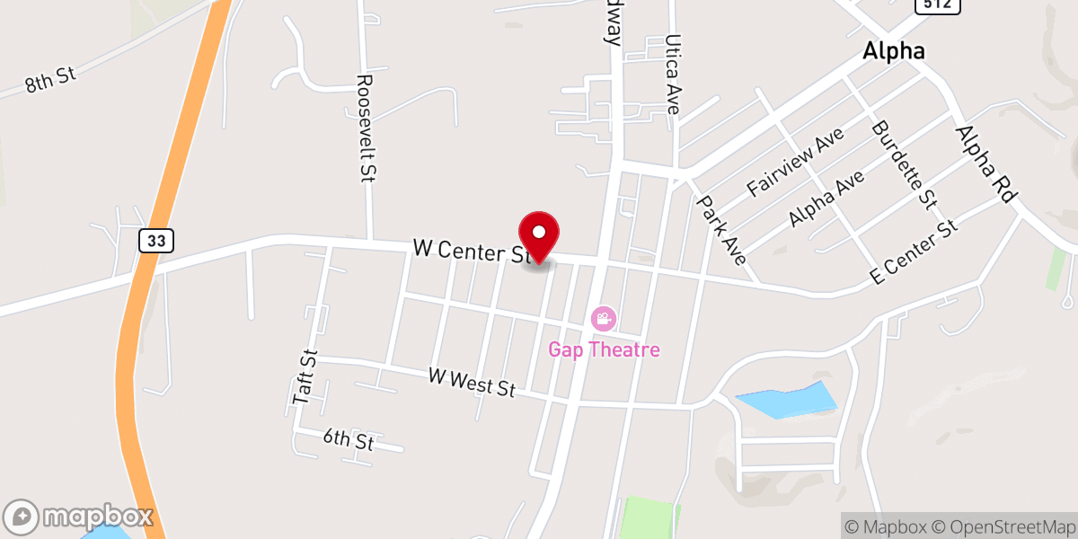 Map showing location of Zion Presbyterian Church