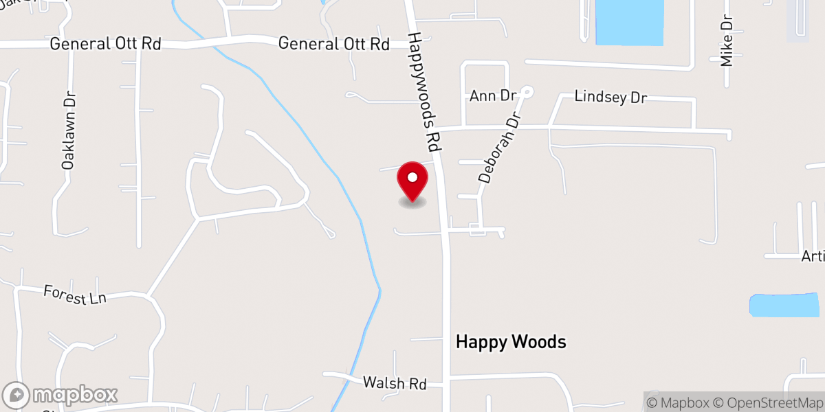 Map showing location of Bible Baptist Church