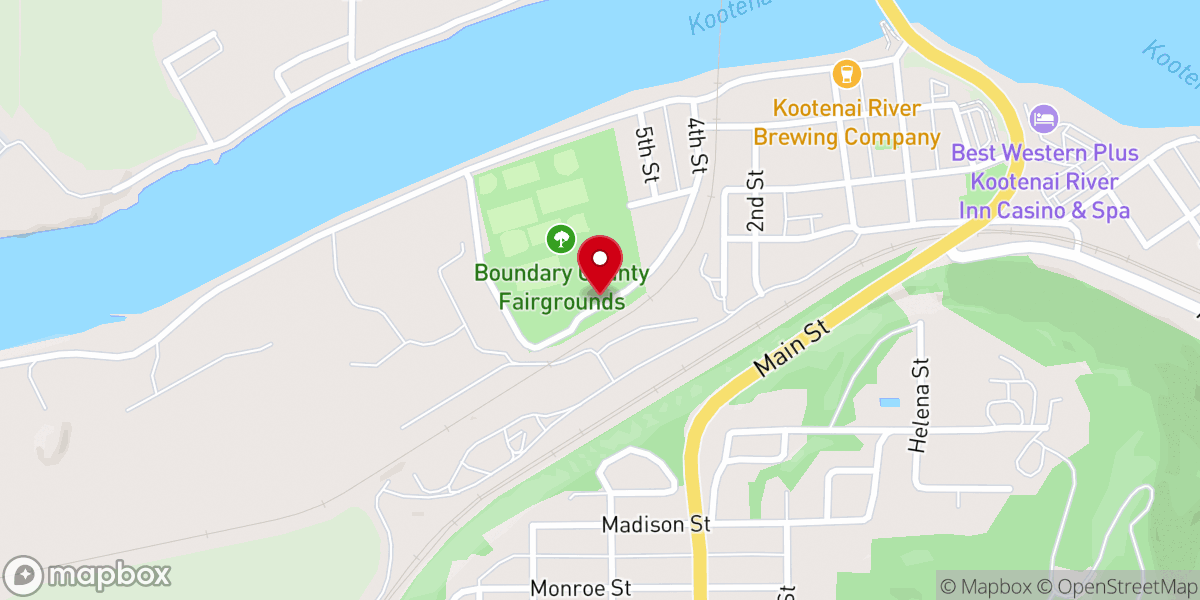 Map showing location of Boundary County Fairgrounds