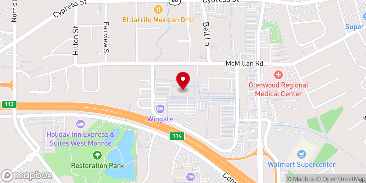 Map showing location of Cinemark Tinseltown West Monroe 17