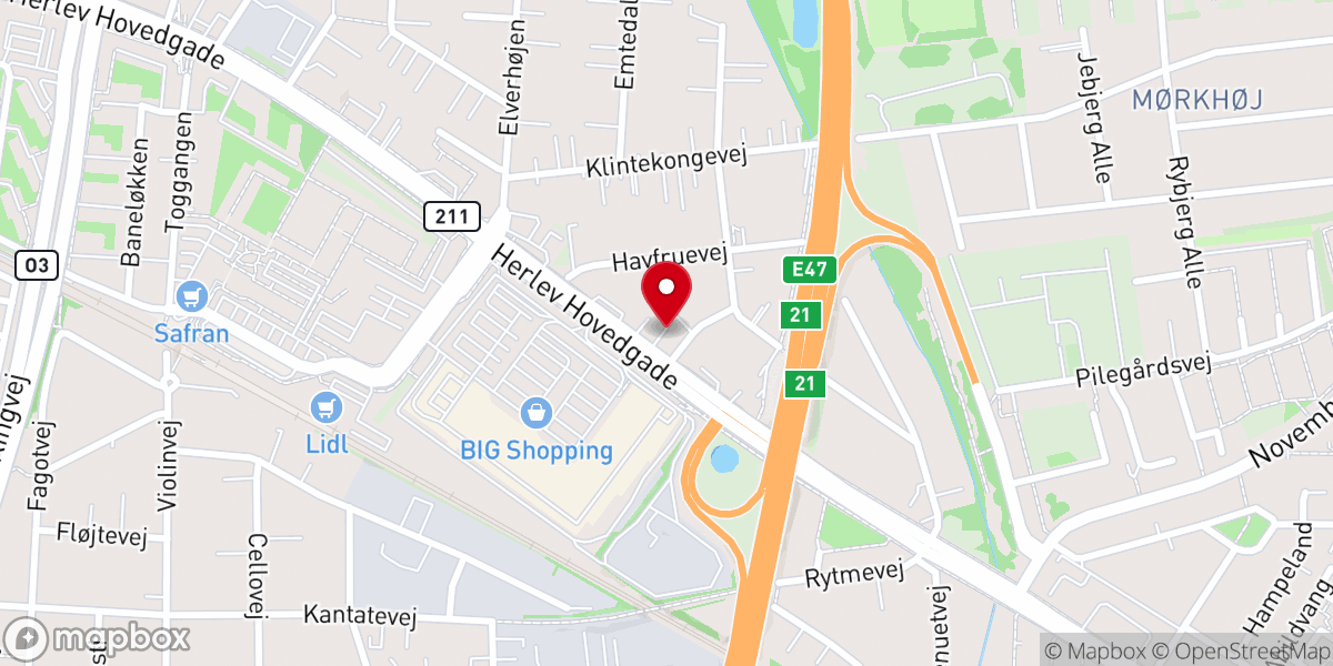 Map showing location of Korskirkens Baptistmenighed