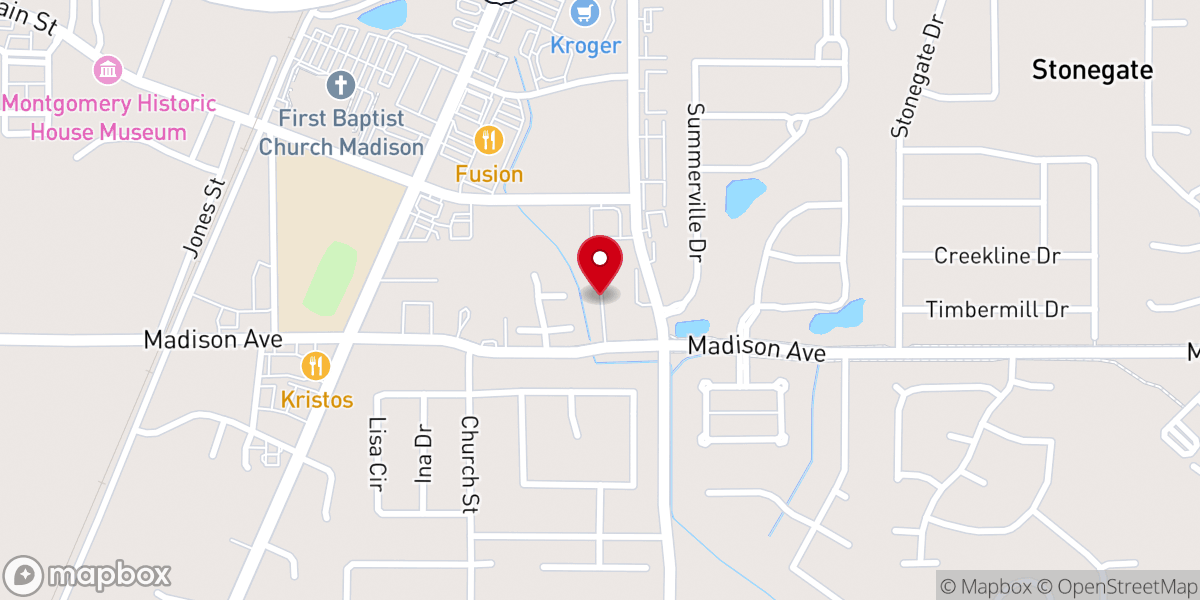 Map showing location of First Presbyterian Church