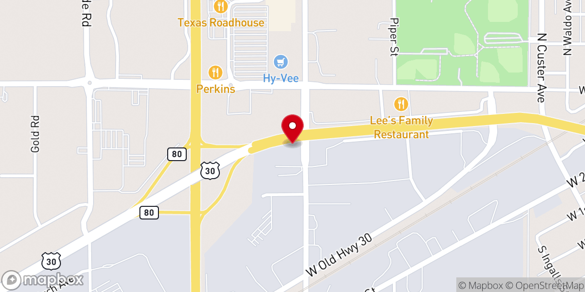 Map showing location of Palmer Monument Company - Grand Island
