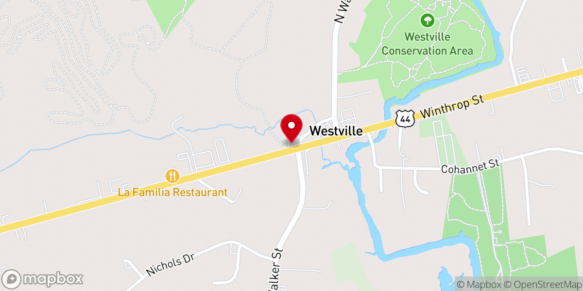 Map showing location of West Congregational Church