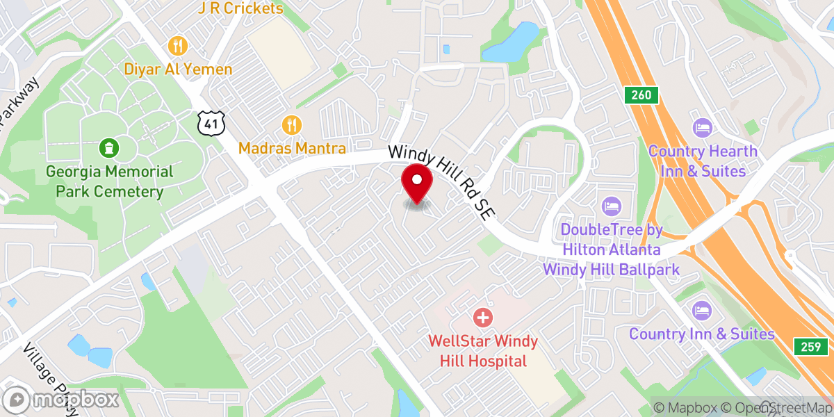 Map showing location of American Housing Foundation Inc