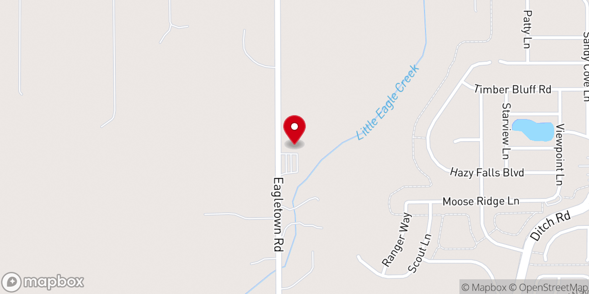 Map showing location of Eagle Creek Evangelical Frnds