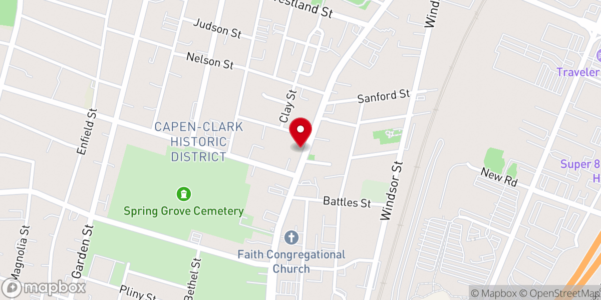 Map showing location of Allen Chapel AME Church