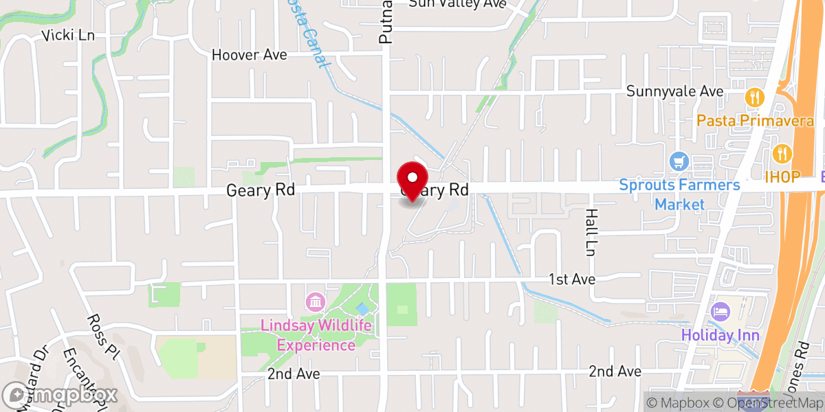Map showing location of Unity Center of Walnut Creek