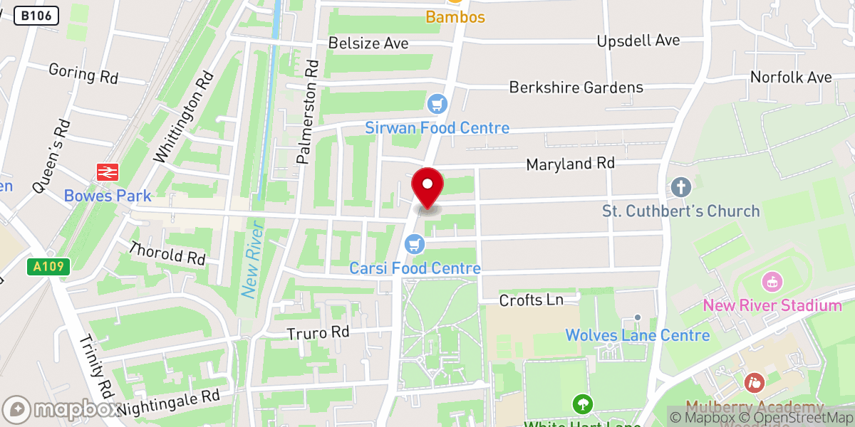 Map showing location of New Testament Church